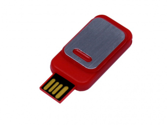USB 2.0- флешка промо на 8 Гб прямоугольной формы, выдвижной механизм (красный)