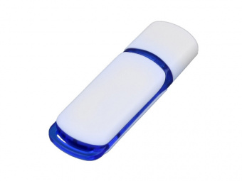 USB-флешка на 64 Гб с цветными вставками (синий, белый)