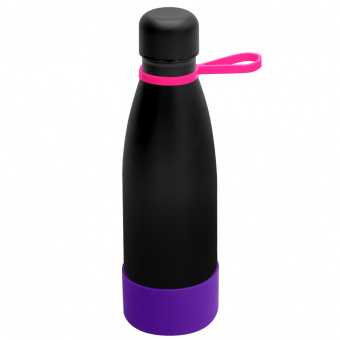 Термобутылка герметичная вакуумная Olivia To Go, чёрный/розовый/фиолетовый