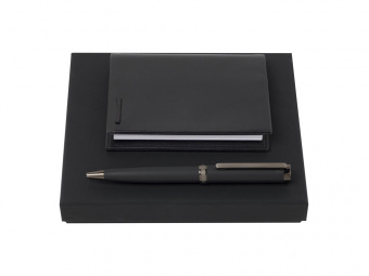 Подарочный набор: блокнот А7, ручка шариковая (черный)
