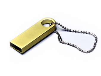 USB 2.0-флешка на 4 Гб с мини чипом и круглым отверстием (золотистый)