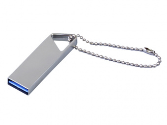 USB 2.0-флешка на 32 Гб с мини чипом и отверстием для цепочки (серебристый)