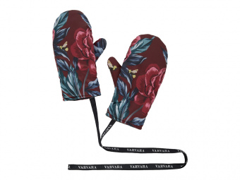 Варежки Русские сезоны (разноцветный, бордо)