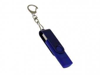USB 3.0- флешка на 128 Гб с поворотным механизмом и дополнительным разъемом Type-C (синий)