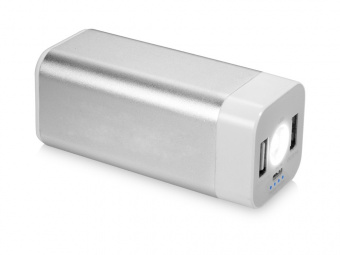 Портативное зарядное устройство Mega Volt, 8000 mAh (серебристый, белый)