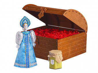 Подарочный набор: кукла фарфоровая, крем-мёд с лаймом и имбирем (голубой, красный, разноцветный)