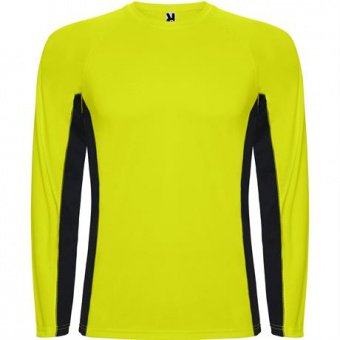 Спортивная футболка SHANGHAI L/S мужская, ФЛУОРЕСЦЕНТНЫЙ ЖЕЛТЫЙ/ЧЕРНЫЙ 2XL