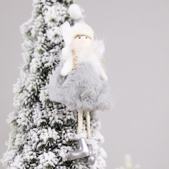 Новогоднее украшение Рождественский ангел, серый