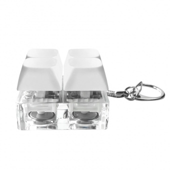 Брелок Press Anti Stress с LED подсветкой (фонарик), белый