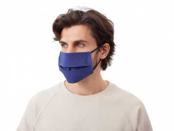 Маска для лица многоразовая из хлопка (синий)