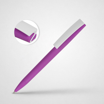 Ручка пластиковая soft-touch шариковая Zorro (фиолетовый, белый)