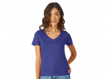 Футболка Heavy Super Club женская с V-образным вырезом (синий классический )