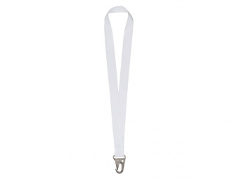 Ланъярд под сублимацию с карабином, 2,5 см (белый)