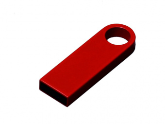 USB 2.0-флешка на 64 Гб с мини чипом и круглым отверстием (красный)