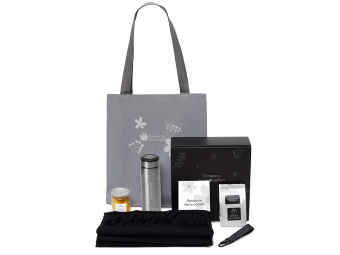 Подарочный набор Re:f. Walk с палантином, шоппером и термосом (черный)