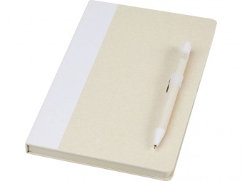 Блокнот A5 Dairy Dream с шариковой ручкой (белый, бежевый)