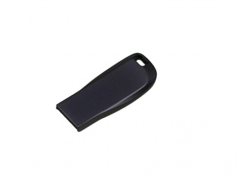 USB 2.0- флешка на 16 Гб компактная с мини чипом и овальным отверстием (антрацит)
