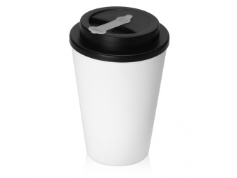 Пластиковый стакан с двойными стенками Take away (белый, черный)