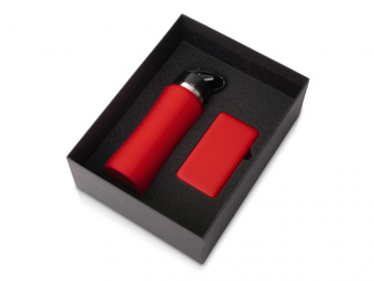 Подарочный набор COLOR IT с бутылкой для воды и повербанком, 5000 mAh (красный)