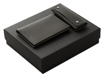 Подарочный набор Long River: обложка для паспорта, ключница (черный) Подарочный набор Long River: обложка для паспорта, ключница (черный)