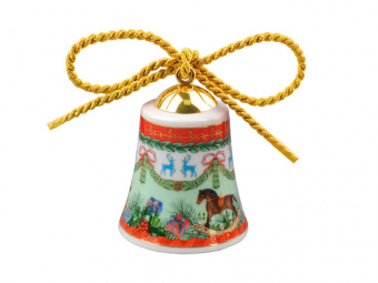 Новогодний колокольчик Ретро (зеленый, красный, разноцветный)