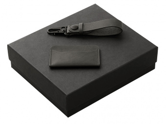 Подарочный набор Long River: картхолдер, ремешок для ключей (черный) Подарочный набор Long River: картхолдер, ремешок для ключей (черный)