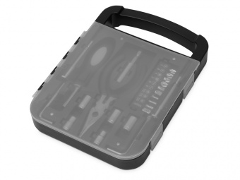 Набор инструментов в пластиковом кейсе Fixit (черный, прозрачный)