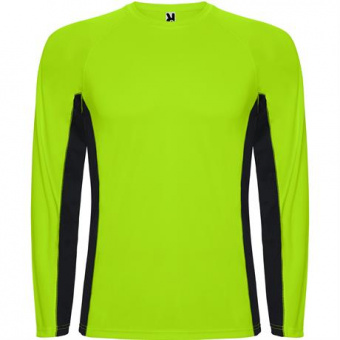 Спортивная футболка SHANGHAI L/S мужская, ФЛУОРЕСЦЕНТНЫЙ ЗЕЛЕНЫЙ/ЧЕРНЫЙ XL