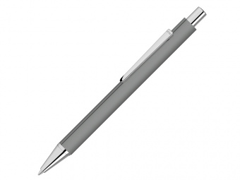 Ручка шариковая металлическая Pyra soft-touch с зеркальной гравировкой (серый)