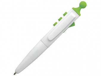 Ручка пластиковая шариковая Clic Pen (белый, лайм)