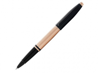 Ручка-роллер Calais Brushed Rose Gold Plate and Black Lacquer (золотистый)