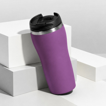 Термокружка Double wall mug С1 soft-touch, 350 мл (фиолетовый)