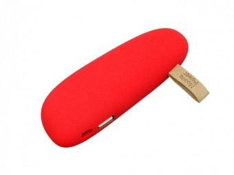 Внешний аккумулятор в форме камня Stone, 2600 mAh (красный)