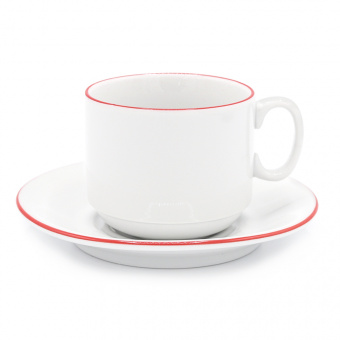 Чайная пара фарфоровая 220см³ экспресс Палитра, красный, в коробке