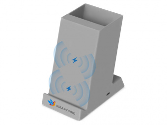 Настольное беспроводное зарядное устройство Glow Box (серый)