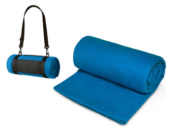 Плед Нежность с ремешком на плечо (синий)