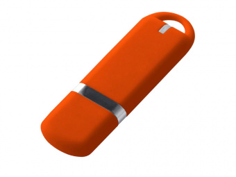 USB 2.0- флешка на 16 Гб, soft-touch (оранжевый)