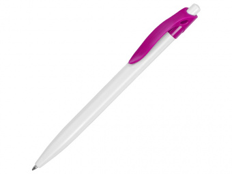Ручка пластиковая шариковая Какаду (белый, фуксия)
