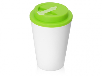 Пластиковый стакан с двойными стенками Take away (зеленое яблоко, белый)