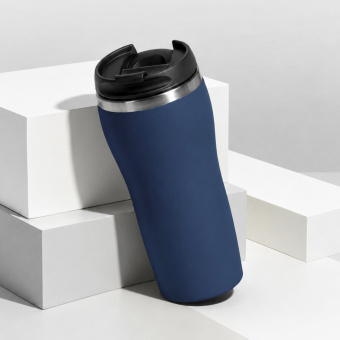 Термокружка Double wall mug С1 soft-touch, 350 мл (темно-синий)