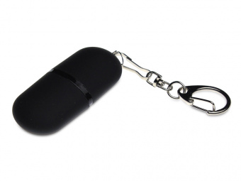 USB 2.0- флешка Goutte Soft-touch на 512 Мбайт каплевидной формы (черный)