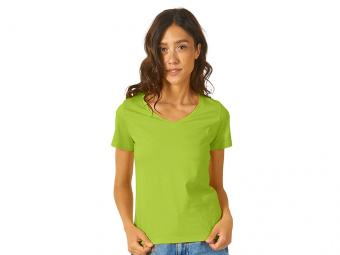 Футболка Heavy Super Club женская с V-образным вырезом (зеленое яблоко)