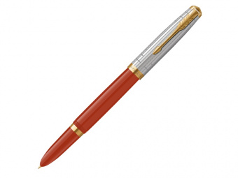 Ручка перьевая Parker 51 Premium Red GT (золотистый, красный, серебристый)