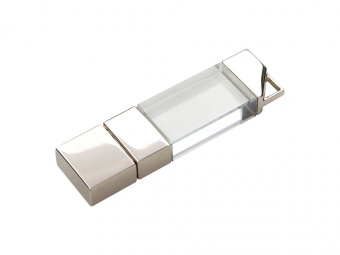 USB 2.0- флешка на 32 Гб кристалл мини (белый)