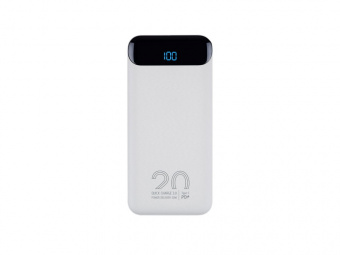 Внешний аккумулятор с дисплеем, 20000 mAh (белый)