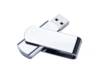 USB 3.0- флешка на 64 Гб глянцевая поворотная (серебристый)
