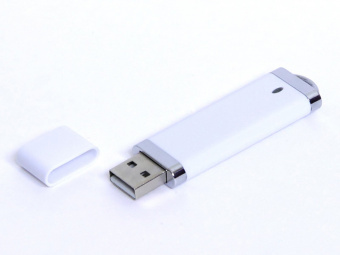 USB 3.0- флешка промо на 128 Гб прямоугольной классической формы (белый)