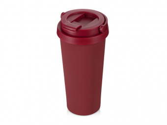Вакуумная термокружка Grant, soft-touch (темно-красный)