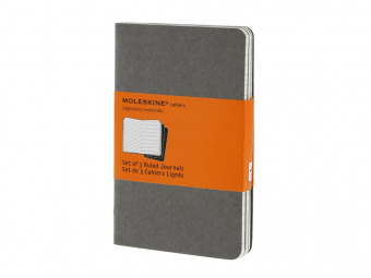 Набор записных книжек Cahier, Pocket (в линейку), А6, 3 шт (серый)