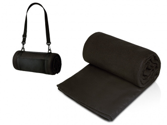 Плед Нежность с ремешком на плечо (черный)